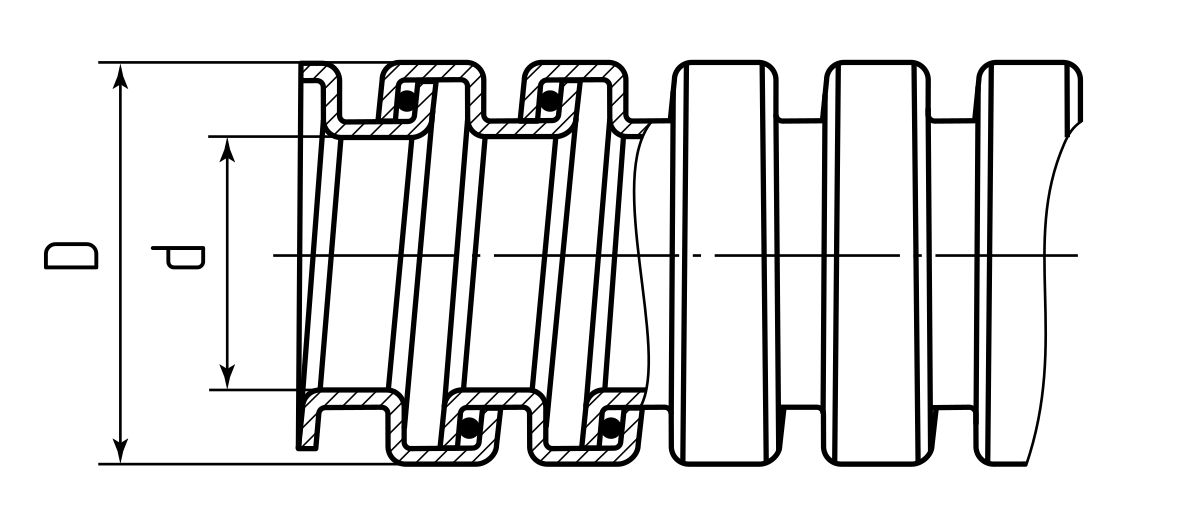 Металлорукав Р3-ЦХ 25 с протяжкой (Fortisflex) (77877)