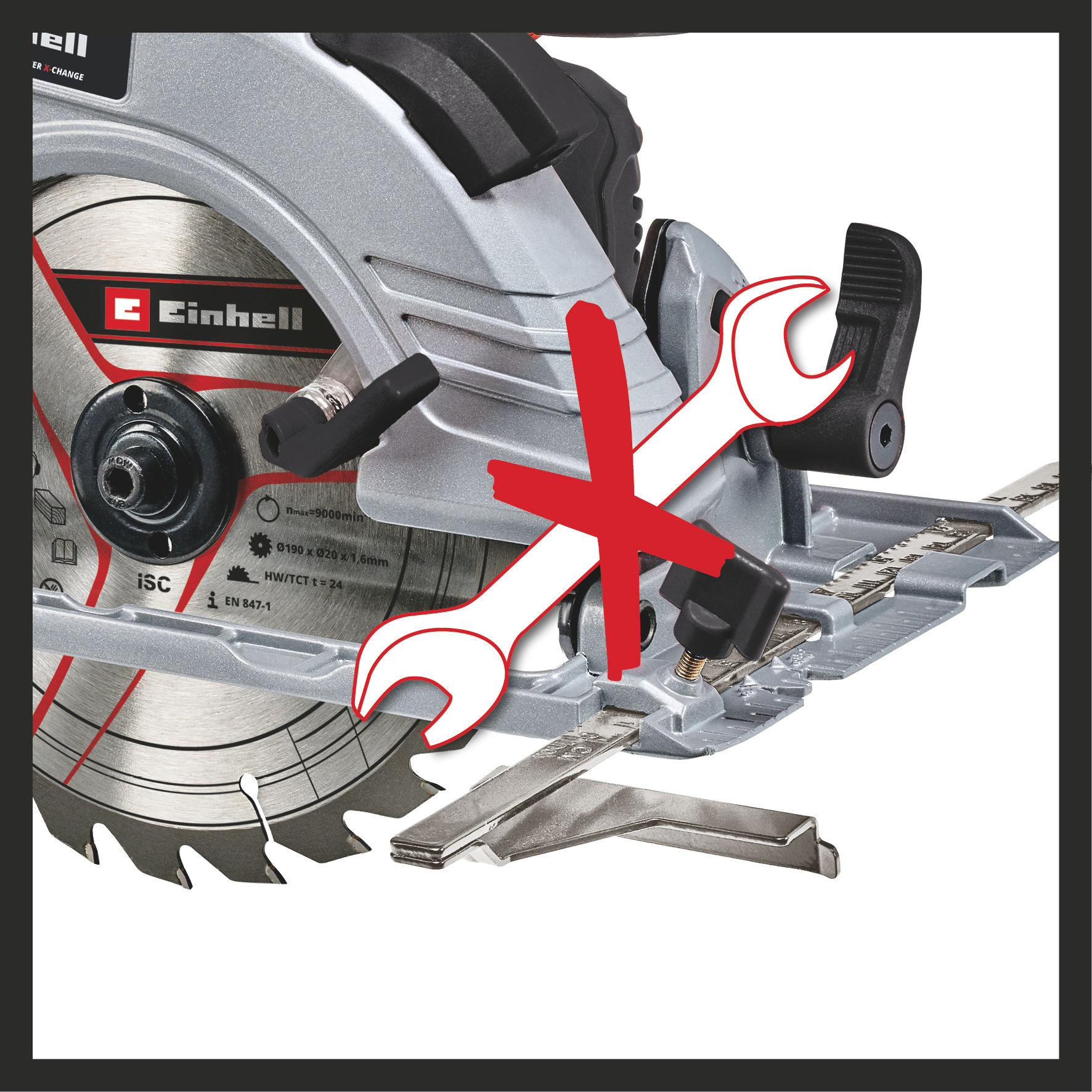Пила циркулярная аккумуляторная Einhell PXC TP-CS 18/190 Li BL, 18В,190х20/30мм,пропил 65мм,без АКК (4331210)
