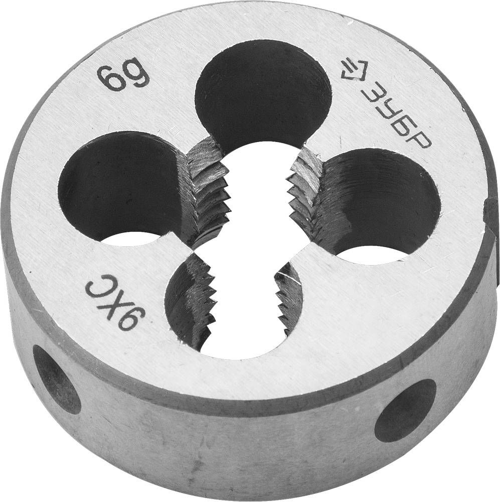Плашка круглая ручная сталь 9ХС ЗУБР М10 x 1.5 мм 4-28022-10-1.5