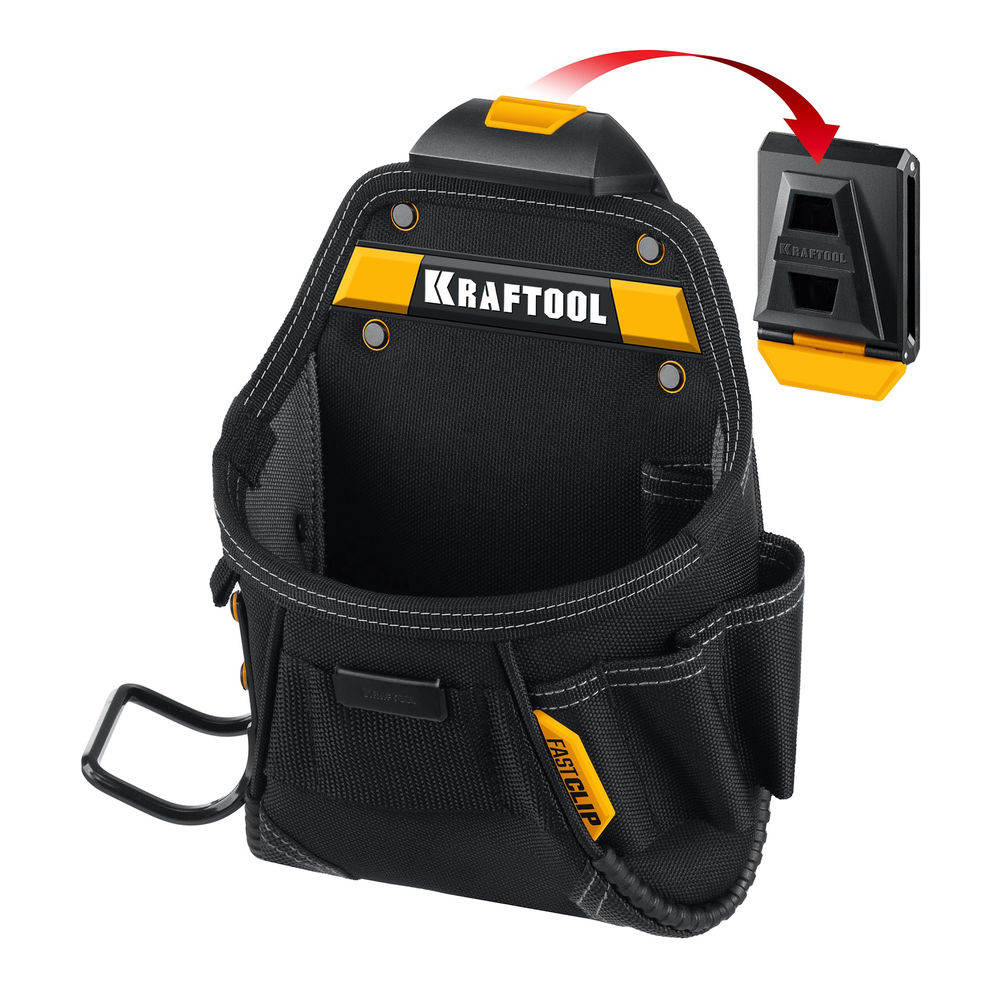 Сумка поясная 240 х 250 мм с быстросъёмным креплением FastClip KP-6 KRAFTOOL 38775