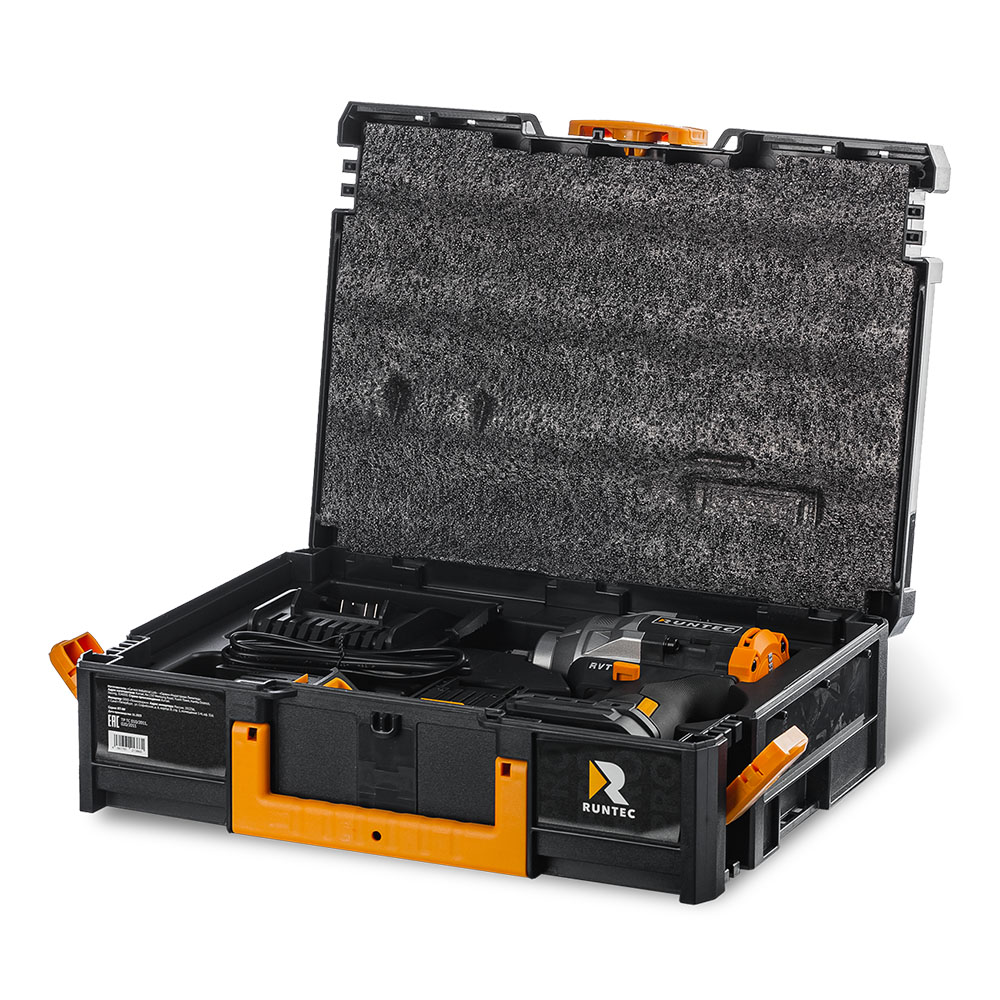 Гайковерт ударный аккумуляторный PRO 1/2, 20В, 2*4Ач, 1100Нм RUNTEC RT-IW1100
