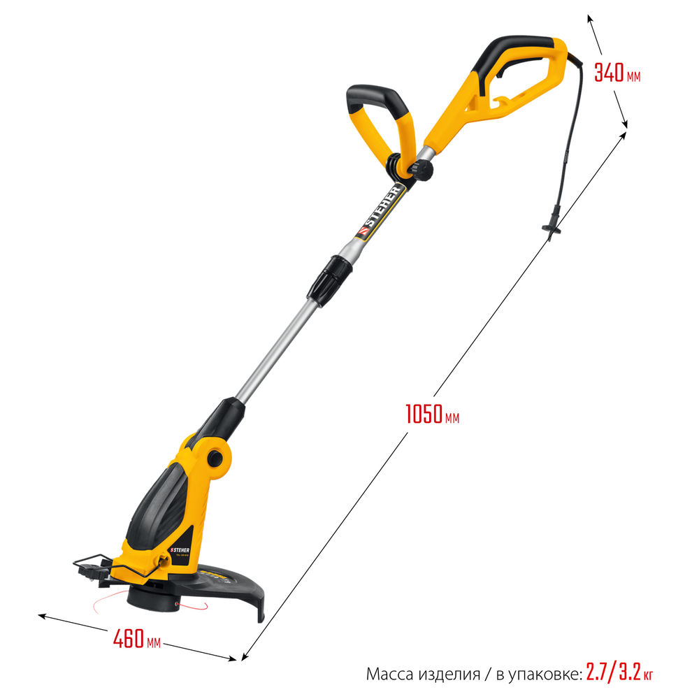 Триммер сетевой 600 Вт, ш/с 33 см STEHER TEL-33-610