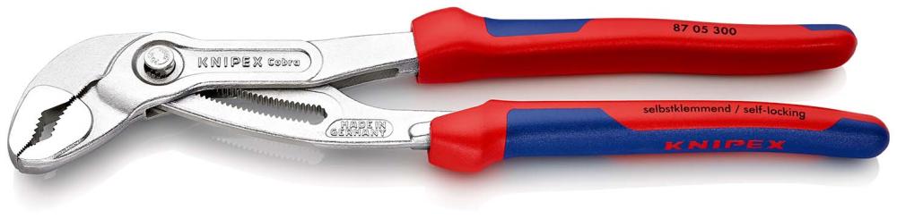 Клещи переставные 300 мм, зев 70 мм, хром, 2-комп ручки COBRA KN-8705300