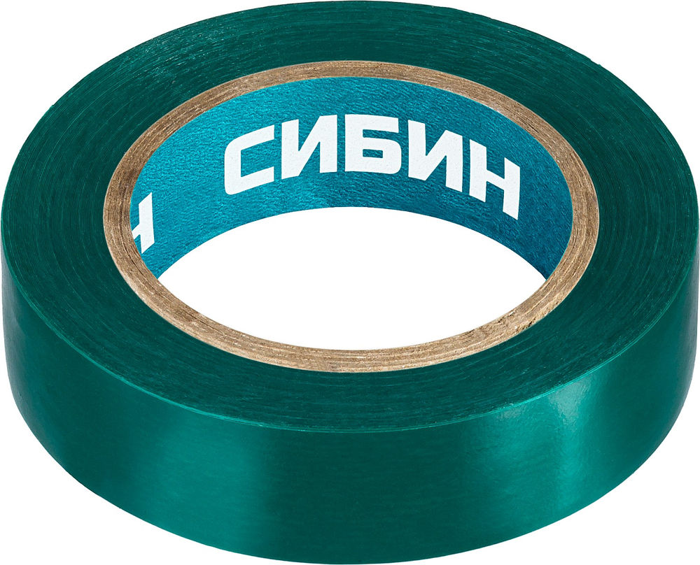 Изолента ПВХ 15 мм х 10 м, 5 000 В, зеленая СИБИН 1235-4