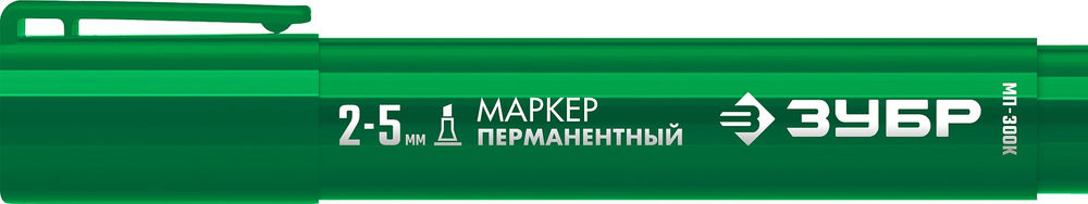 Перманентный маркер клиновидный МП-300К зеленый, 2-5 мм ЗУБР 06323-4