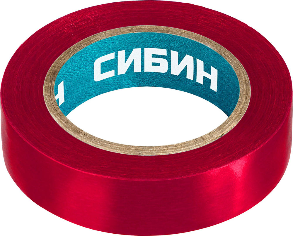 Изолента ПВХ 15 мм х 10 м, 5 000 В, красная СИБИН 1235-3