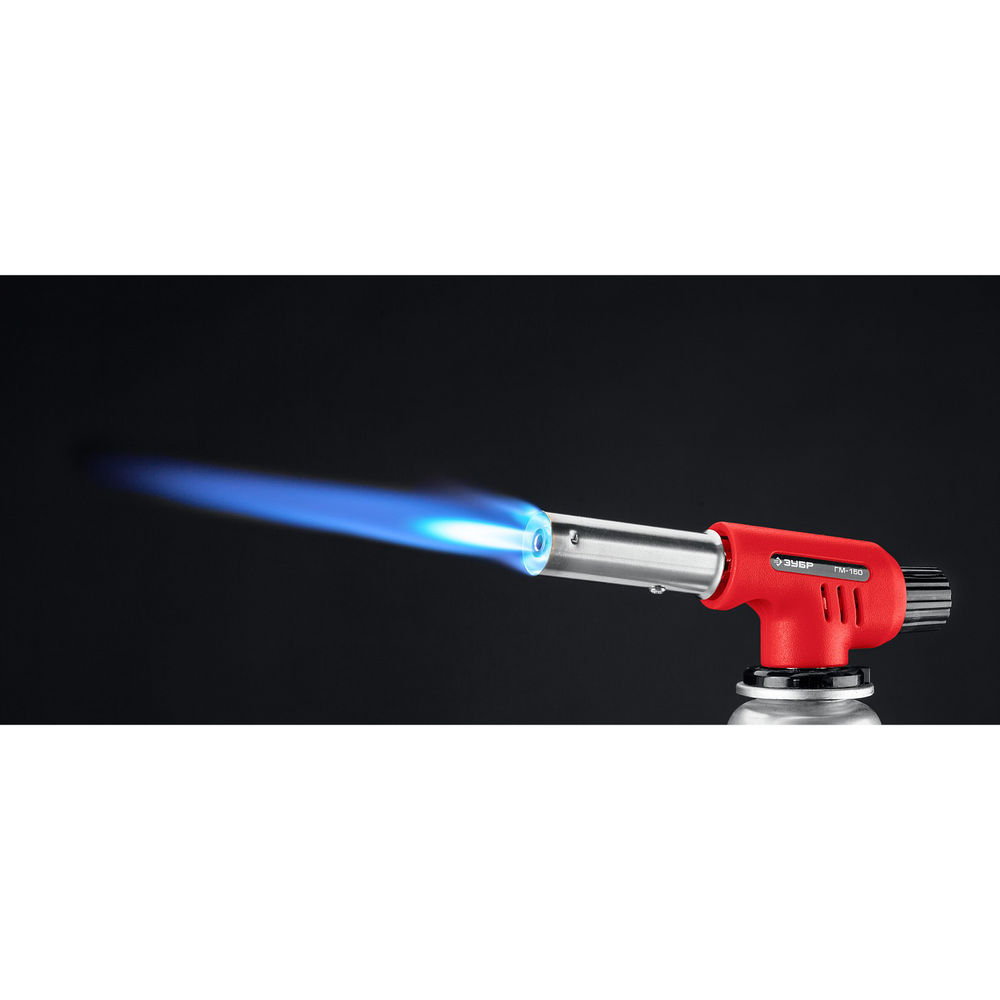 Горелка газовая ГМ-150 1300°C с пьезоподжигом на баллон с цанговым соединением ЗУБР 55554