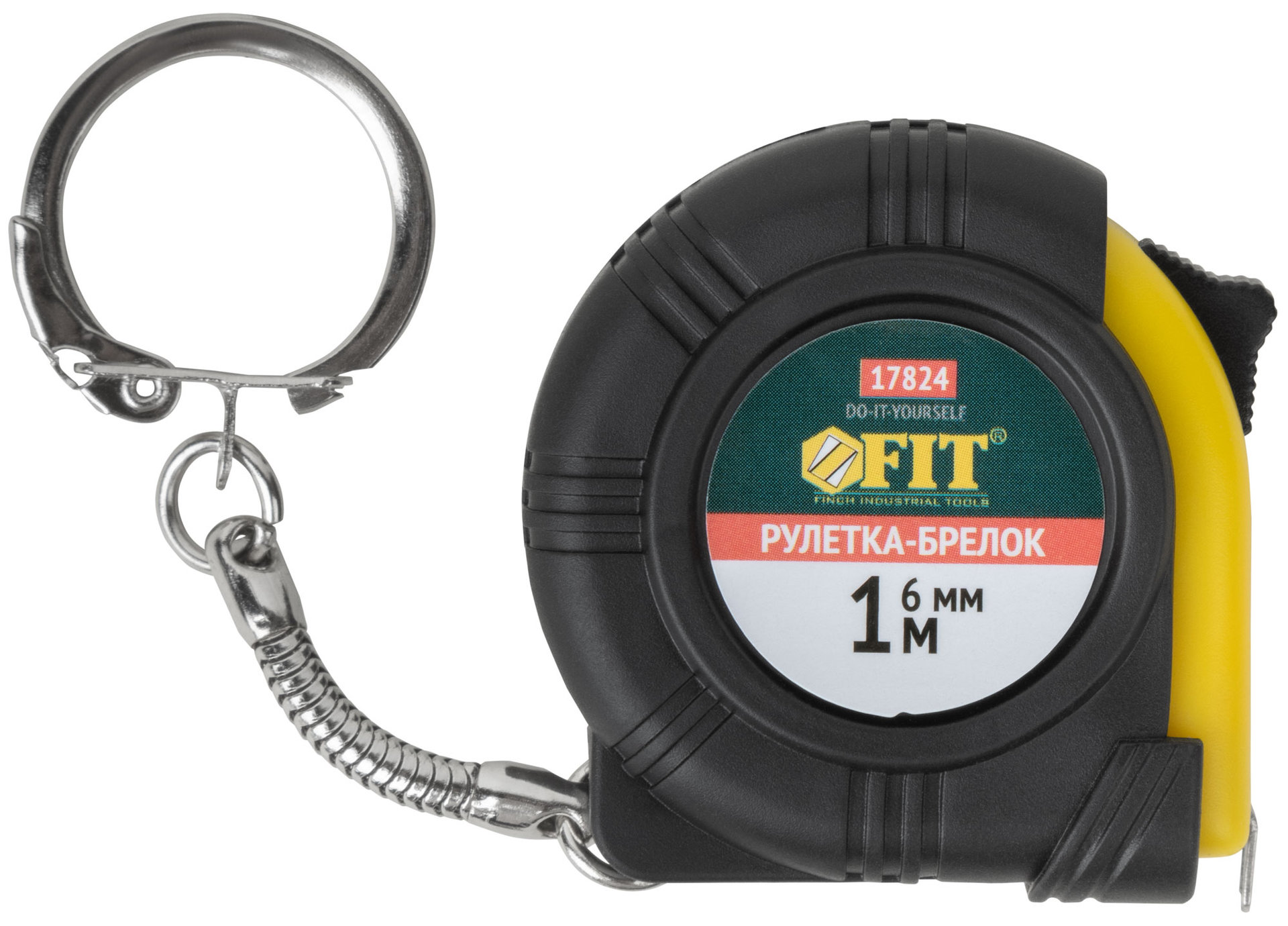 Рулетка-брелок, прорезин.корпус 1 м x 6 мм