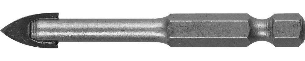 Сверло по стеклу и кафелю 10 мм, 2-х кромка, HEX 1/4 ЗУБР 29840-10
