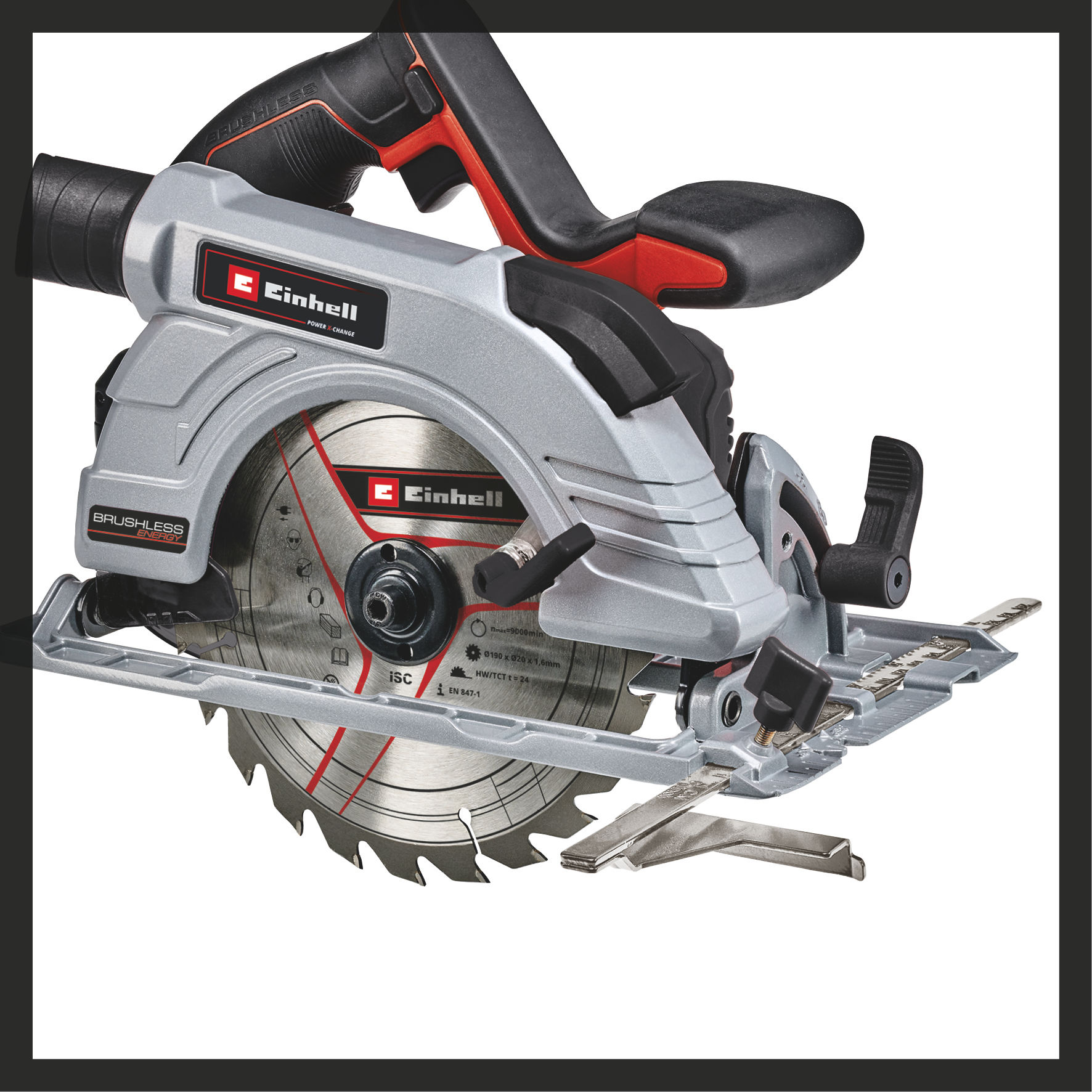 Пила циркулярная аккумуляторная Einhell PXC TP-CS 18/190 Li BL, 18В,190х20/30мм,пропил 65мм,без АКК (4331210)