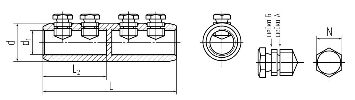 Соединитель болтовой 4СБП-150/240 (КВТ) (67041)