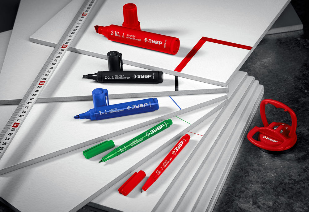 Перманентный маркер МП-300 синий, 2 мм ЗУБР 06322-7