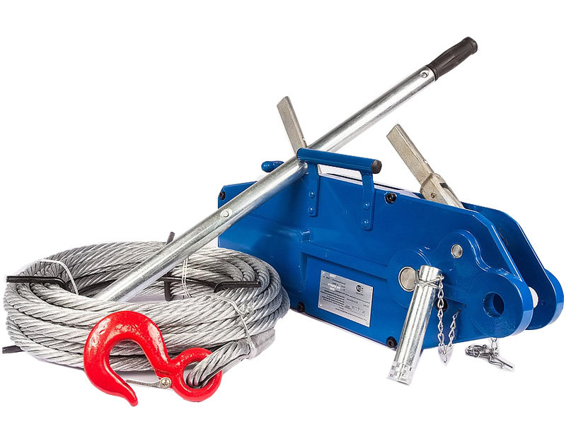 Лебедка рычажная тросовая TOR МТМ 800 0,8 т L=20м (стальной корпус) (1002530)