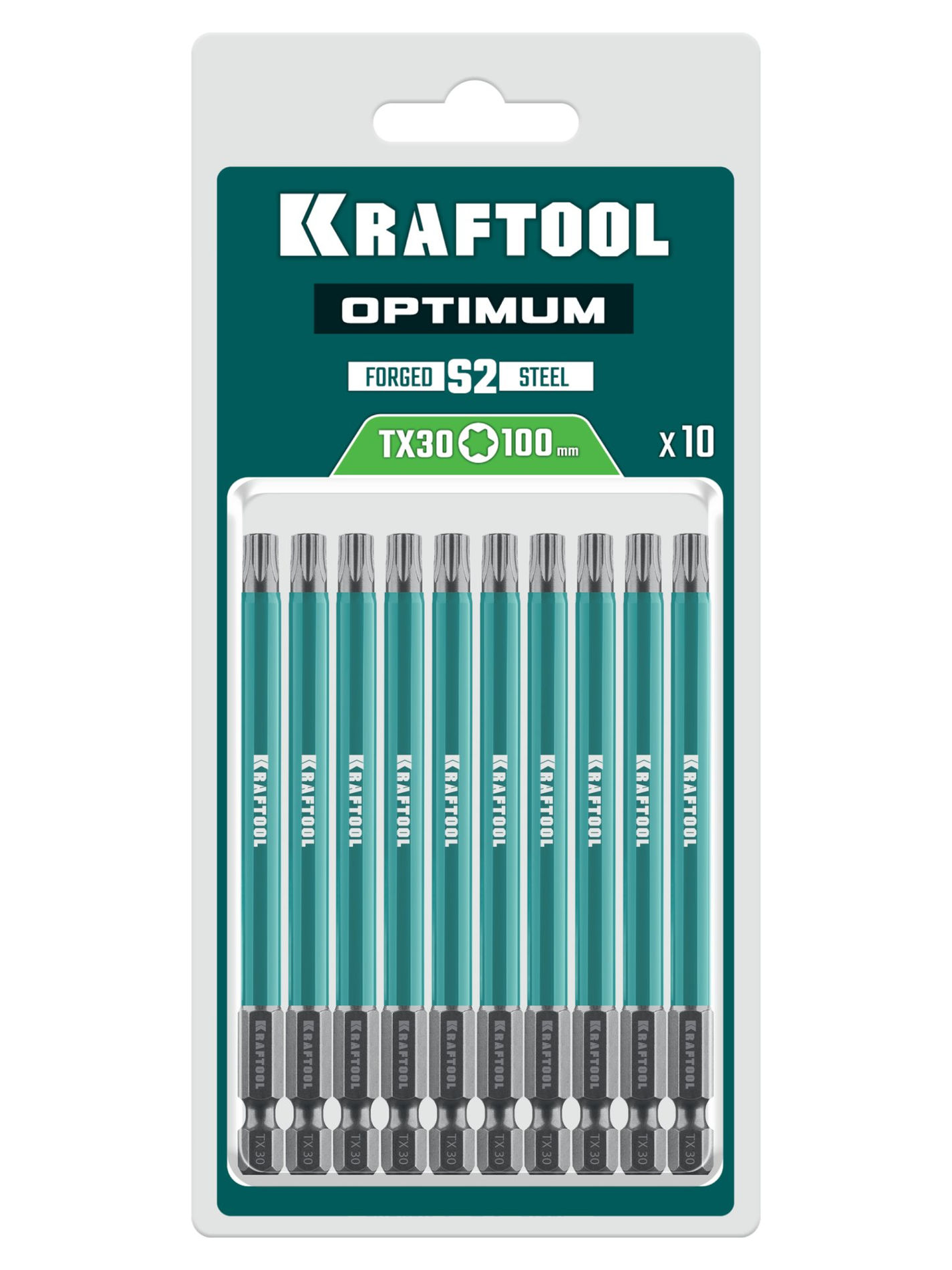 Биты OPTIMUM TX30 100 мм 10 штук KRAFTOOL 26126-30-100-S10