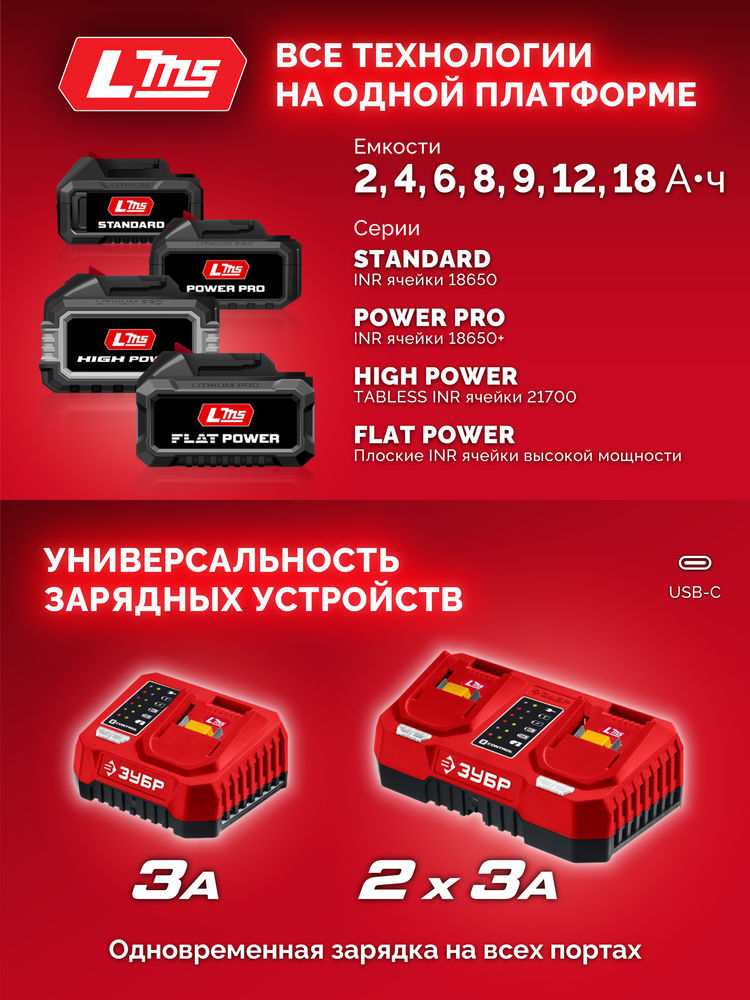 Дрель-шуруповерт ударная бесщеточная 20 В 165 Н·м 1 АКБ LMS 2 А·ч ЗУБР ДБУ-165-21