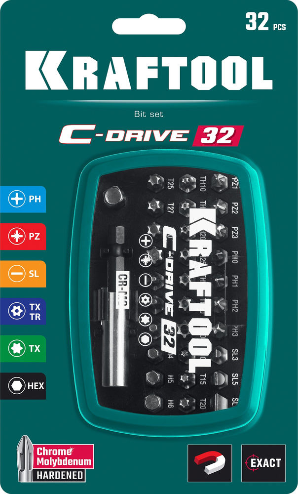 Набор многофункциональных бит C-Drive, 32 шт KRAFTOOL 26067-H32