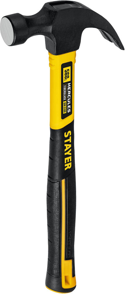 Молоток-гвоздодёр столярный Hercules, 560 г, с фиберглассовой рукояткой STAYER Professional 2026-560_z02