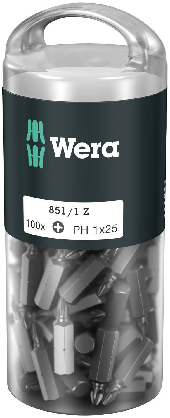 851/1 Z DIY 100 PH 1 набор бит, 1/4 C6.3, PH 1 x 25 мм, 100 шт (WE-072440)