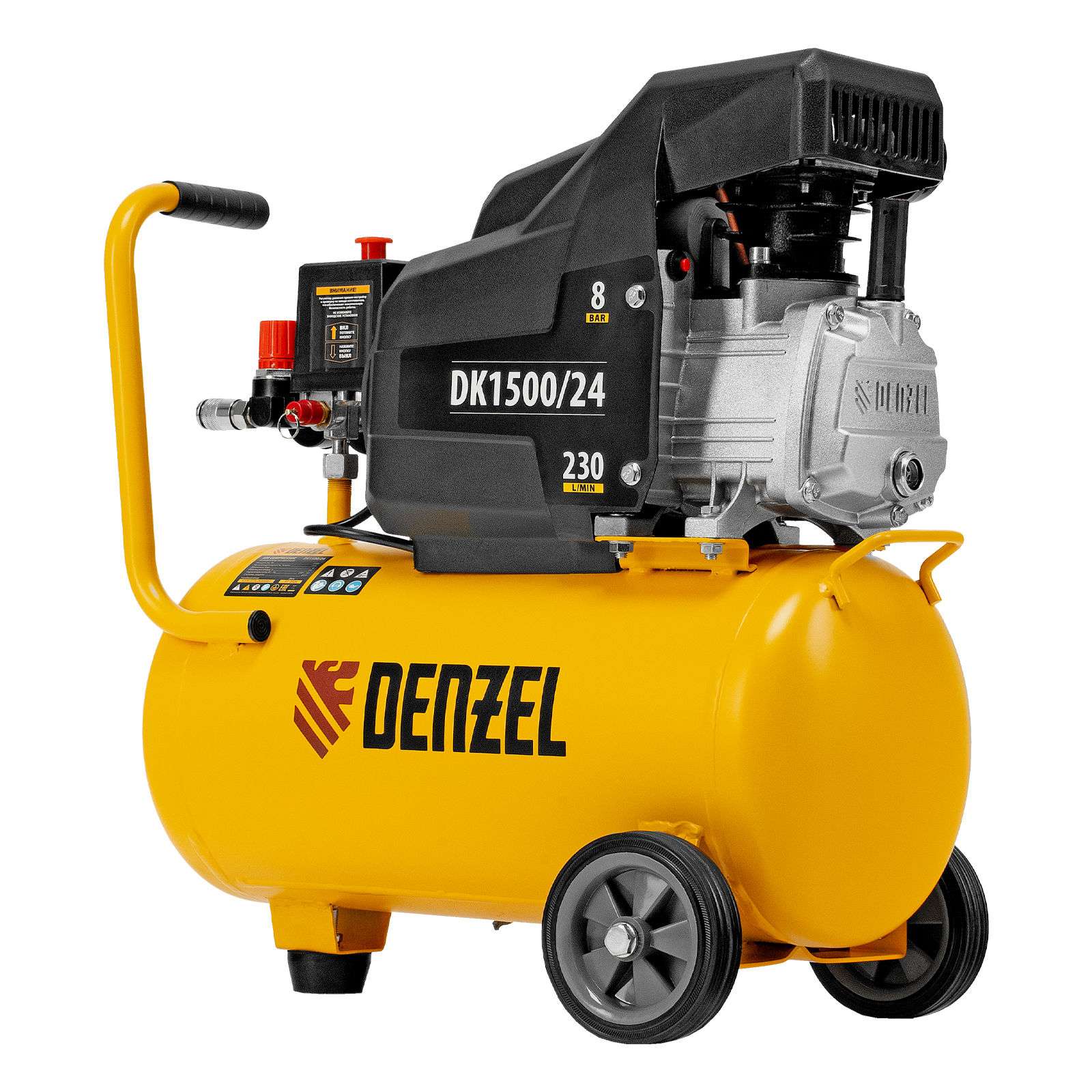 Компрессор воздушный DK1500/24, Х-PRO 1.5 кВт, 230 л/мин, 24 л Denzel (58063)