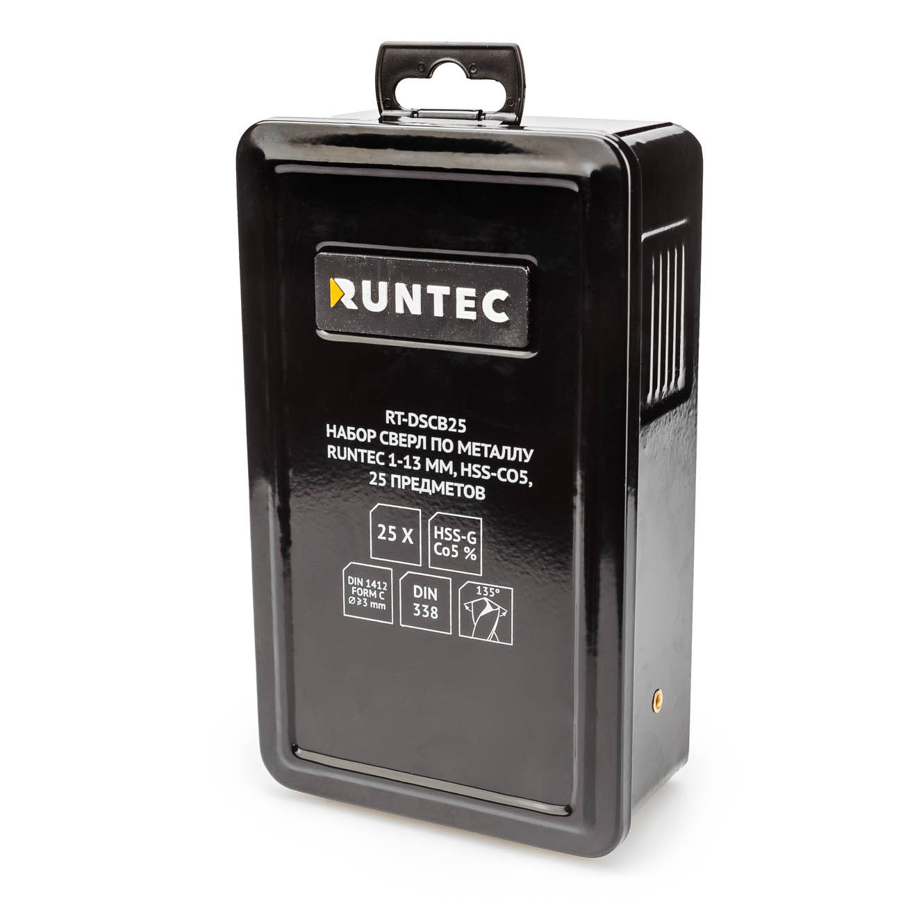 Набор сверл по металлу 1-13 мм, HSS-Co5, 25 предметов RUNTEC RT-DSCB25