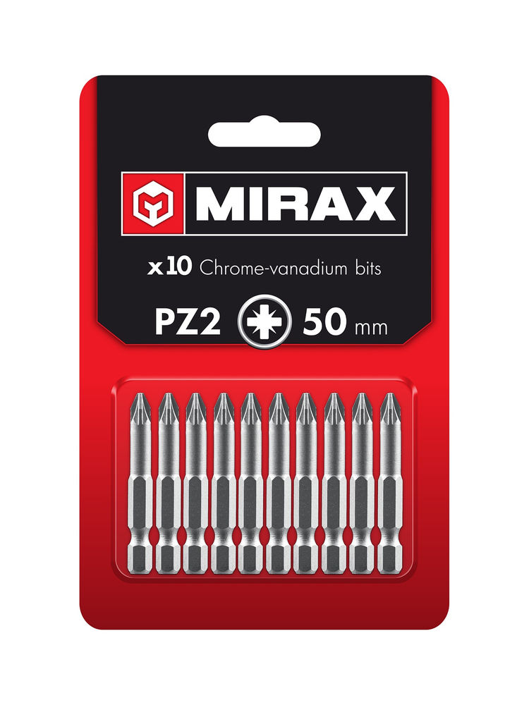 Биты PZ2, 50 мм, 10 шт MIRAX 26273-2-50-10
