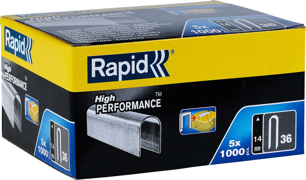Скобы супертвердые профессиональные тонкие тип 36, 14 мм, 5000 шт RAPID 11886910