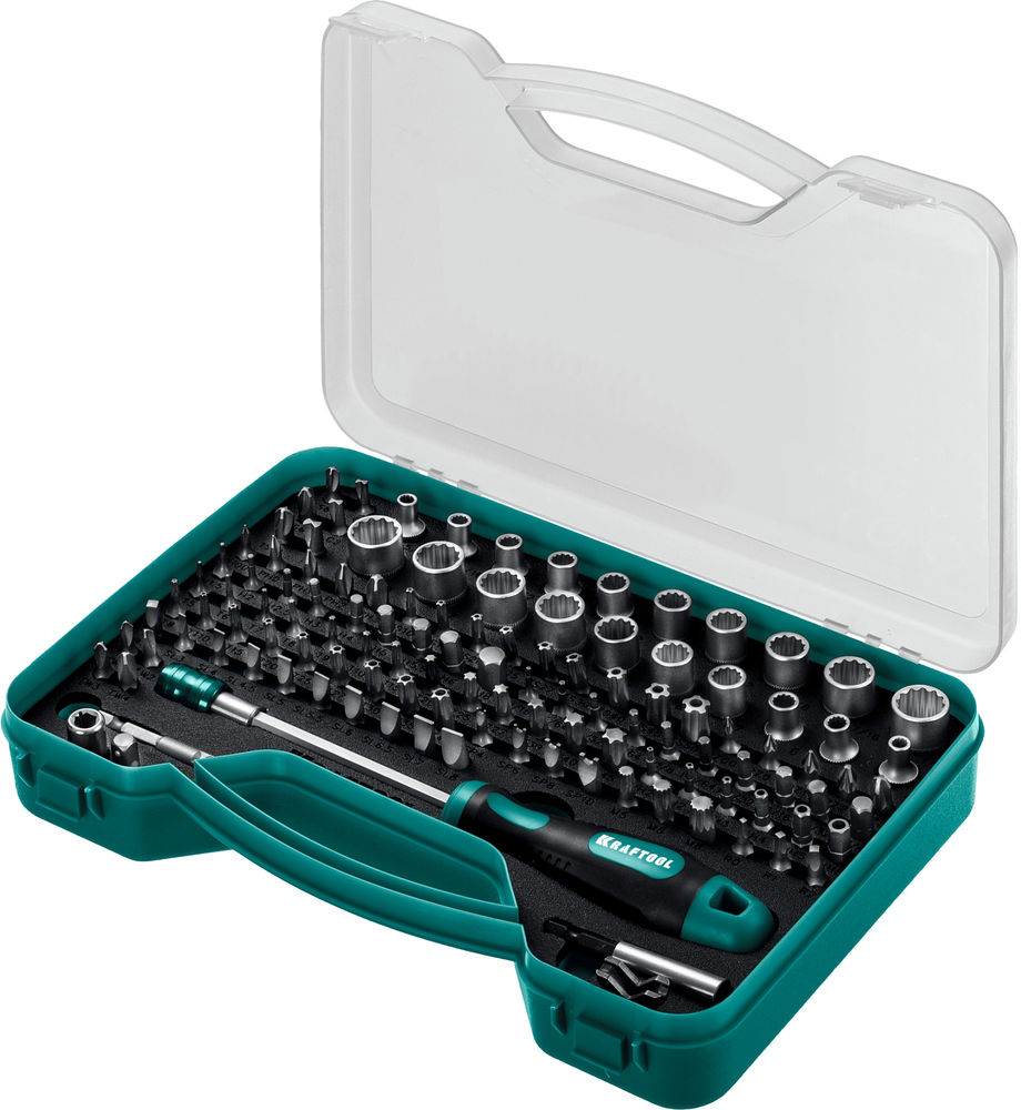 Набор: отвертка-битодержатель с насадками X-Drive-122, 122 шт KRAFTOOL 26816