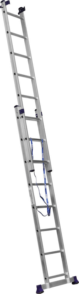 Алюминиевая трехсекционная лестница 8 ступеней со стабилизатором СИБИН 38833-08