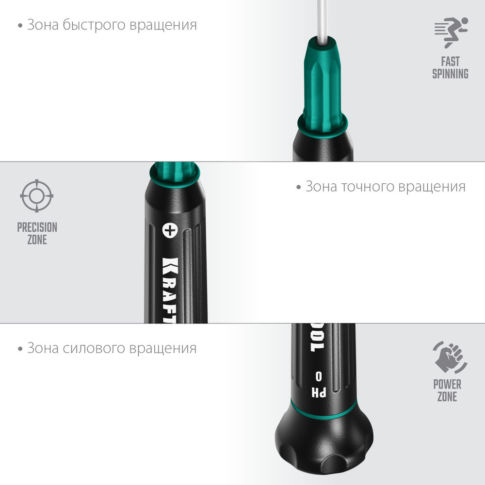 Отвертка для точных работ Precision PH0 KRAFTOOL 25682-0