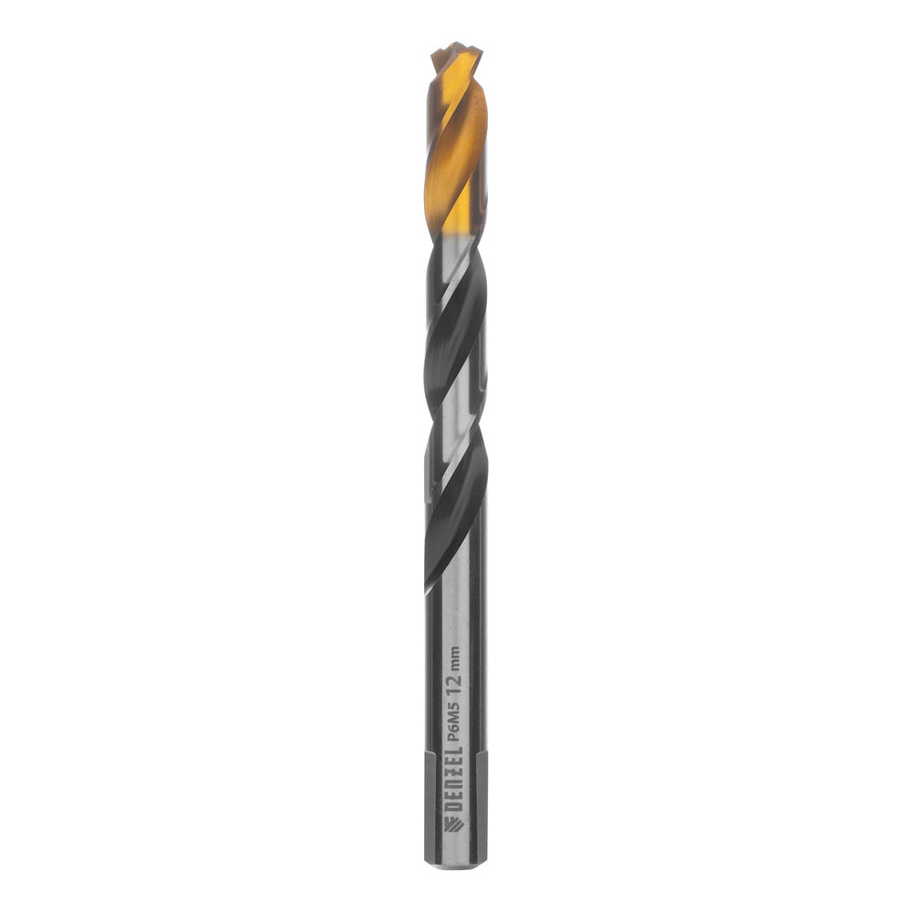 Сверло спиральное по металлу 12 x 151мм, Р6М5, Golden Tip, многогранная заточка Denzel (718287)
