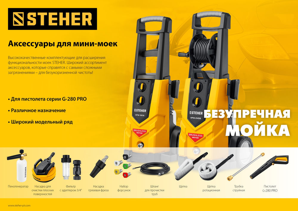 Пистолет для минимоек G-280 PRO STEHER 75410-280  