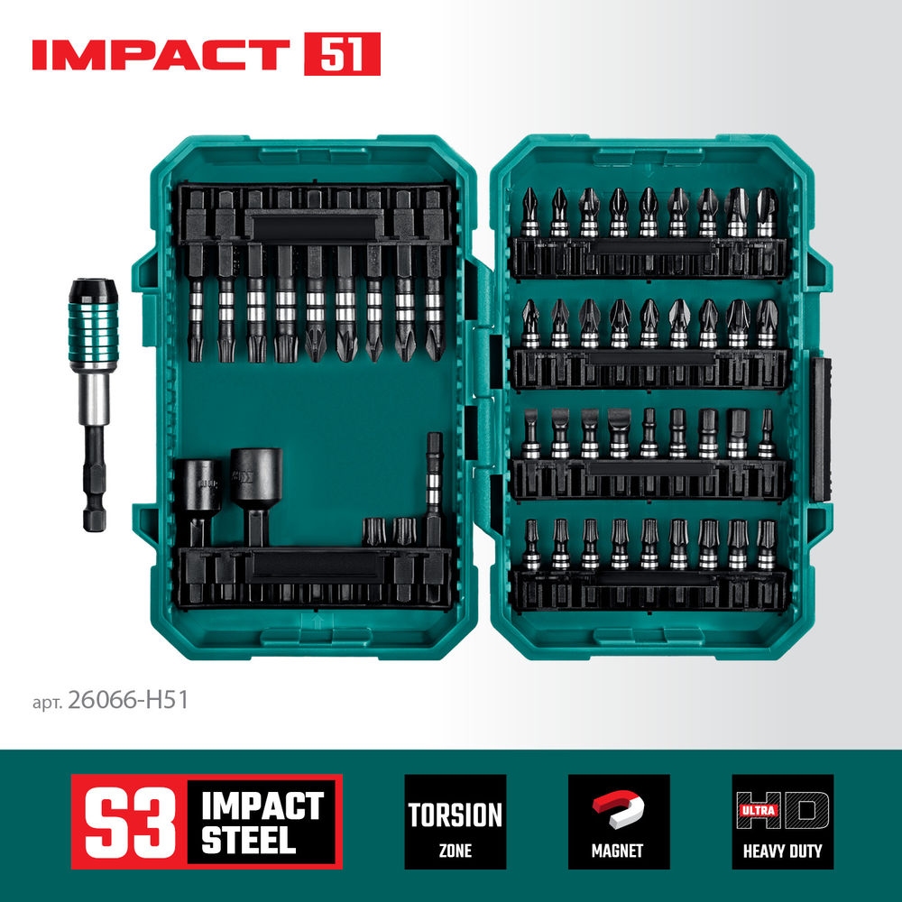 Набор ударных бит Impact-51, 51 шт KRAFTOOL 26066-H51