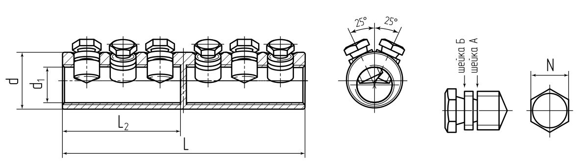 Соединитель болтовой 6СБЕ-300/400 (КВТ) (65805)