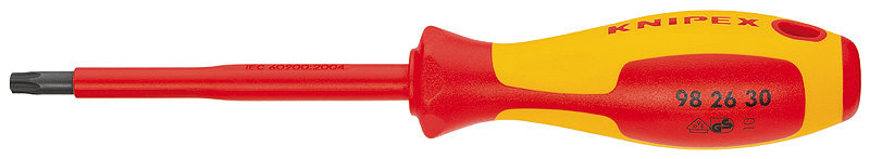 Отвёртка VDE TORX, TX20 x 80 мм, длина 185 мм, диэлектрическая (KN-982620)
