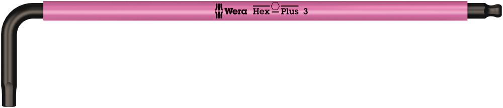 Г-образный ключ 3 x 123 мм с шаром Multicolour серия 950 SPKL Wera WE-022606