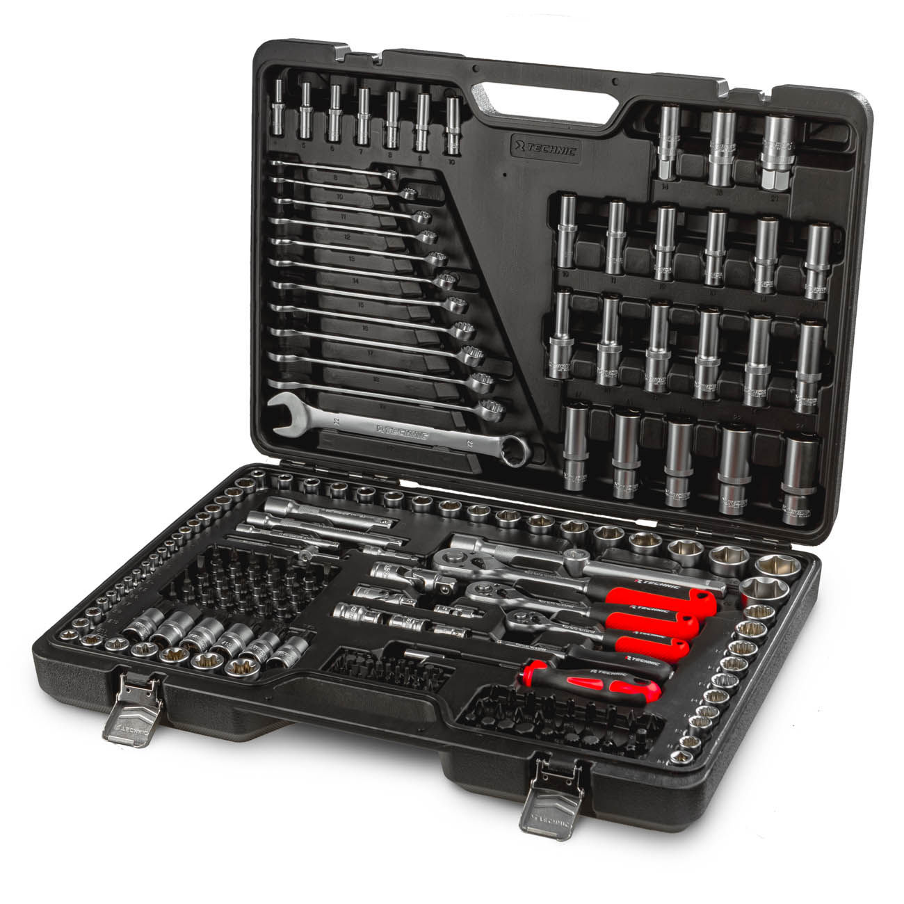 Набор ручных инструментов TECHNIC 216 предметов 1/2, 3/8, 1/4 RUNTEC RT-HT216T