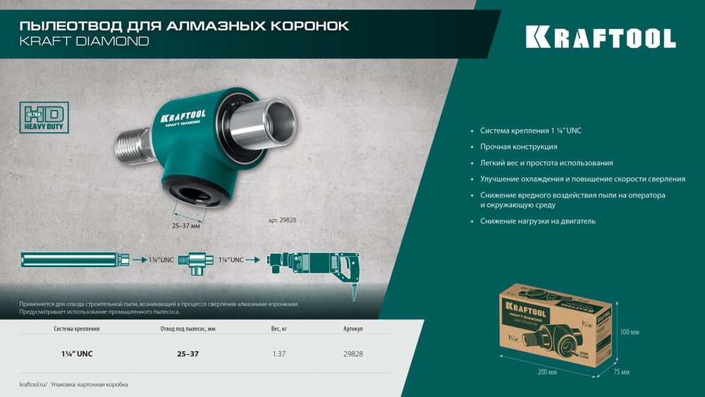 Пылеотвод для алмазных коронок 1 1/4 KRAFTOOL 29828