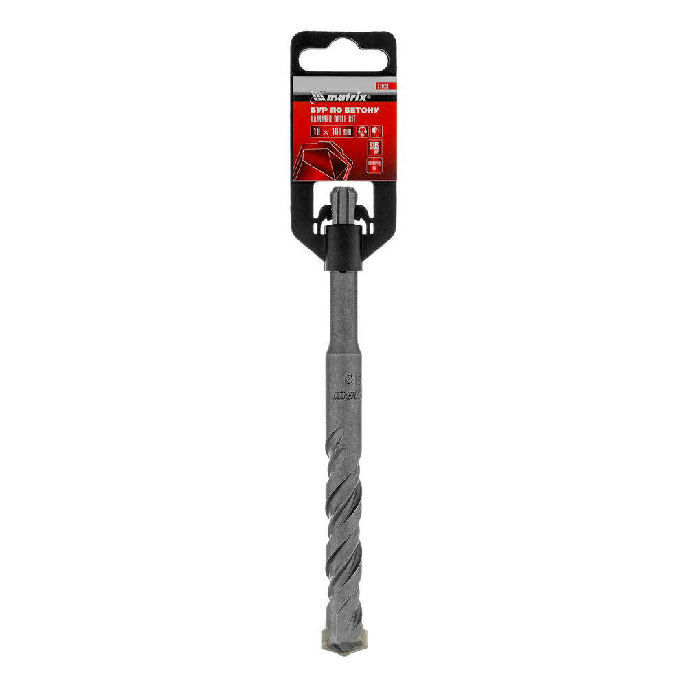 Бур по бетону, 16 х 160 мм, SDS Plus Matrix (71028)