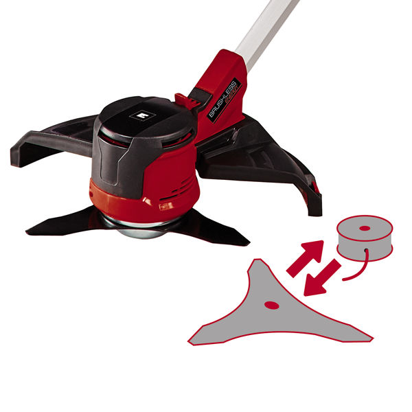Коса аккумуляторная Einhell PXC AGILLO 36/255, 2х18В,BL,нож+леска,вел.рукоятка,без АКК и ЗУ (3411320)