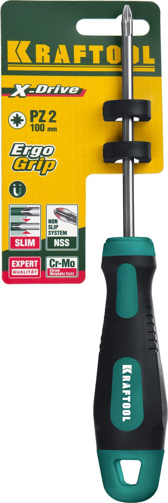 Отвертка PZ2 x 100 Х-Drive KRAFTOOL 250073-2-100