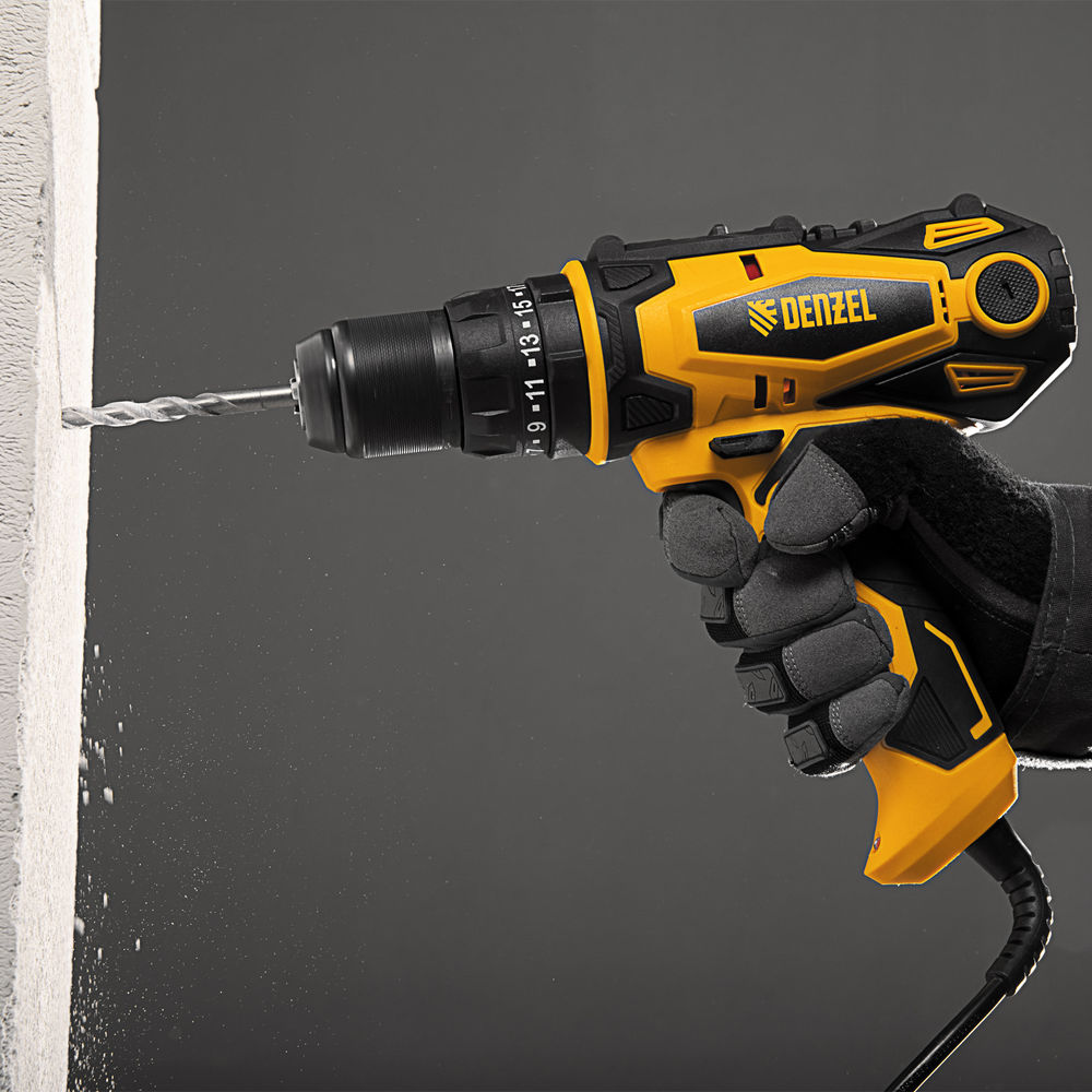 Дрель-шуруповерт сетевая ударная ISD-300-13 Denzel (26211)
