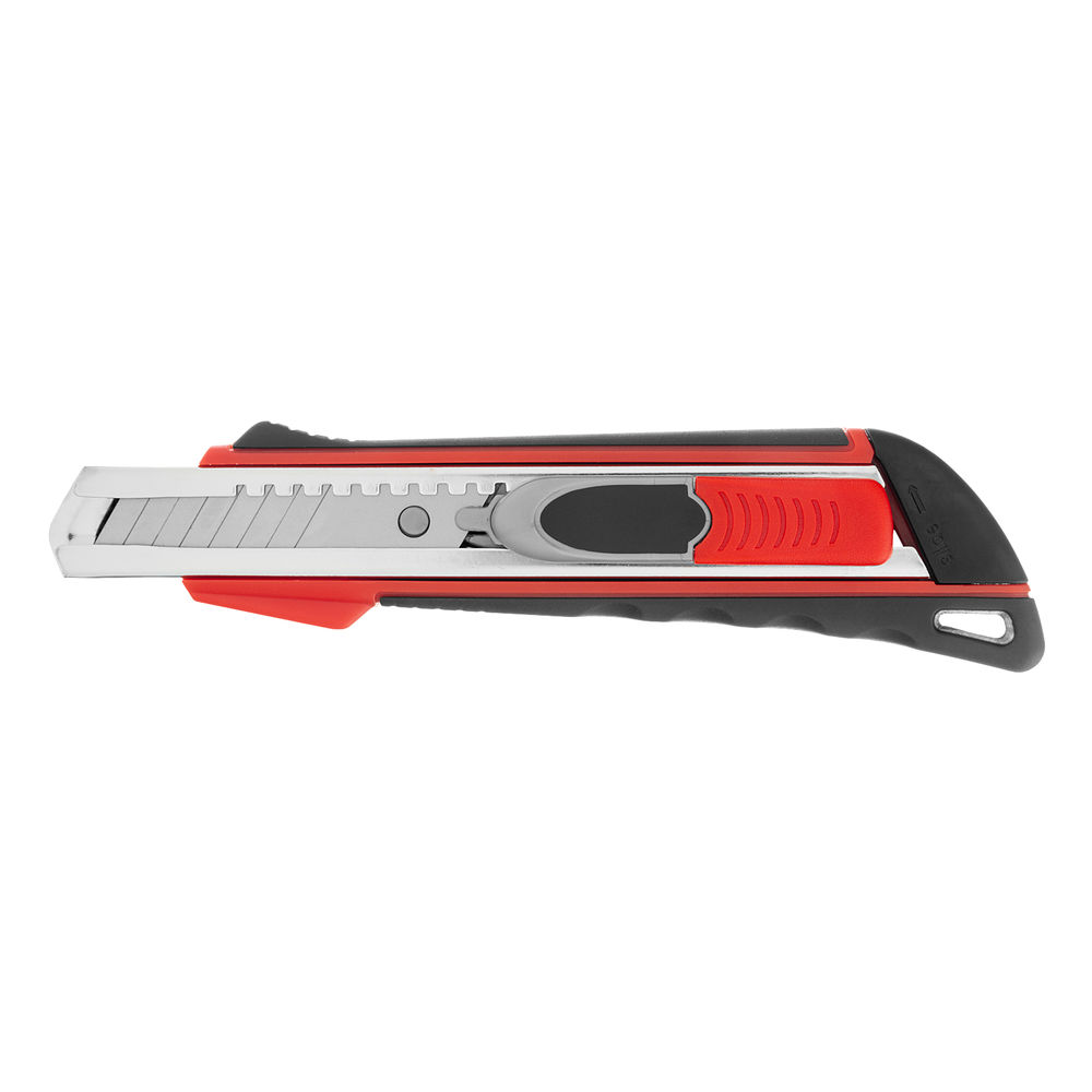 Нож, 18 мм, выдвижное лезвие Quick blade металлическая направляющая, двойная фиксация, эргономичная двухкомпонентная рукоятка Matrix (78936)