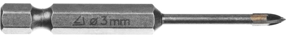 Сверло по стеклу и кафелю 3 мм, 4х кромка, HEX 1/4 STAYER 2985-03_z01