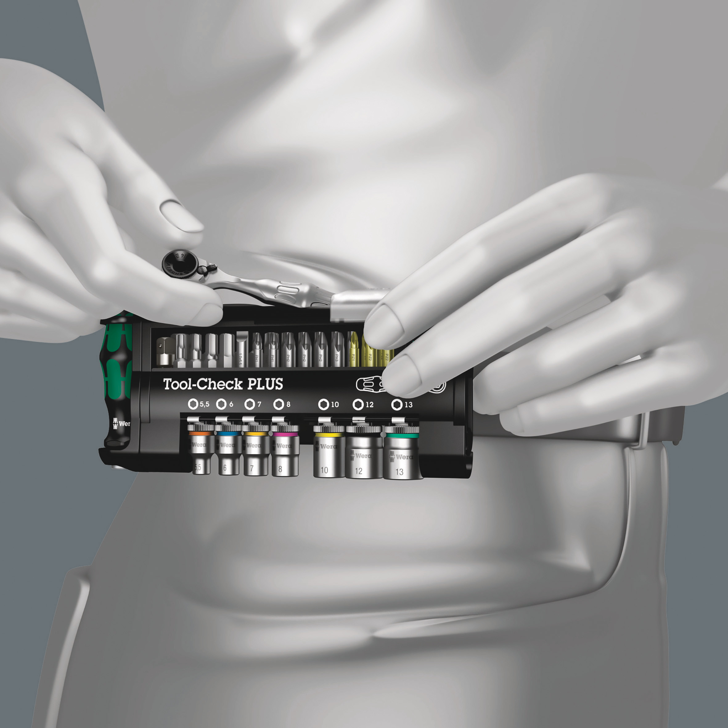 Набор бит и головок с трещоткой и отвёрткой-битодержателем 39 пр. Tool-Check PLUS WE-056490