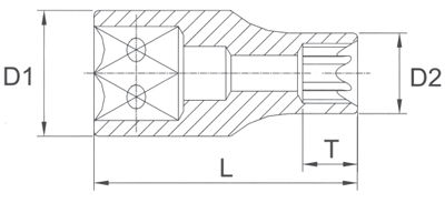 Головка торцевая E6 1/4 Licota E206