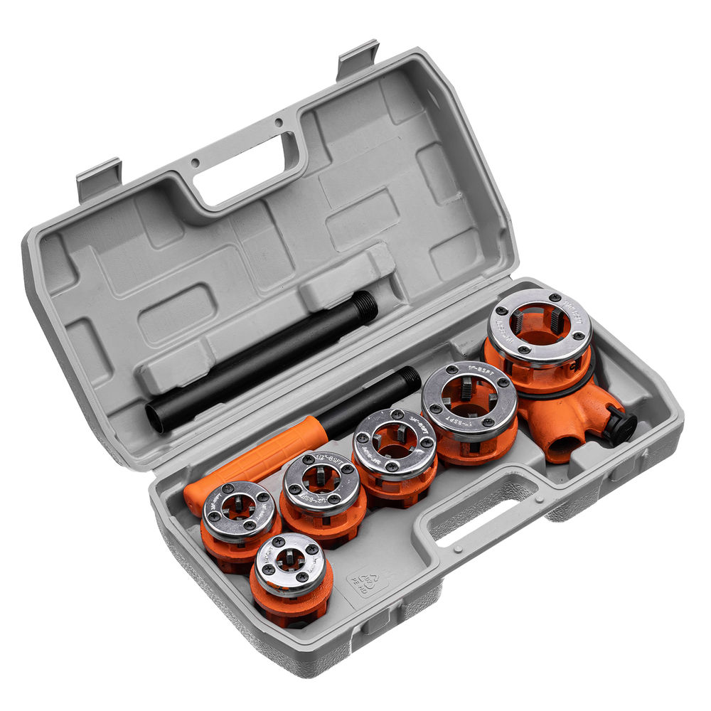 Набор клуппов 1/4-3/8-1/2-3/4-1-1.25, плашкодержатель с трещоткой, 9 предметов Sparta