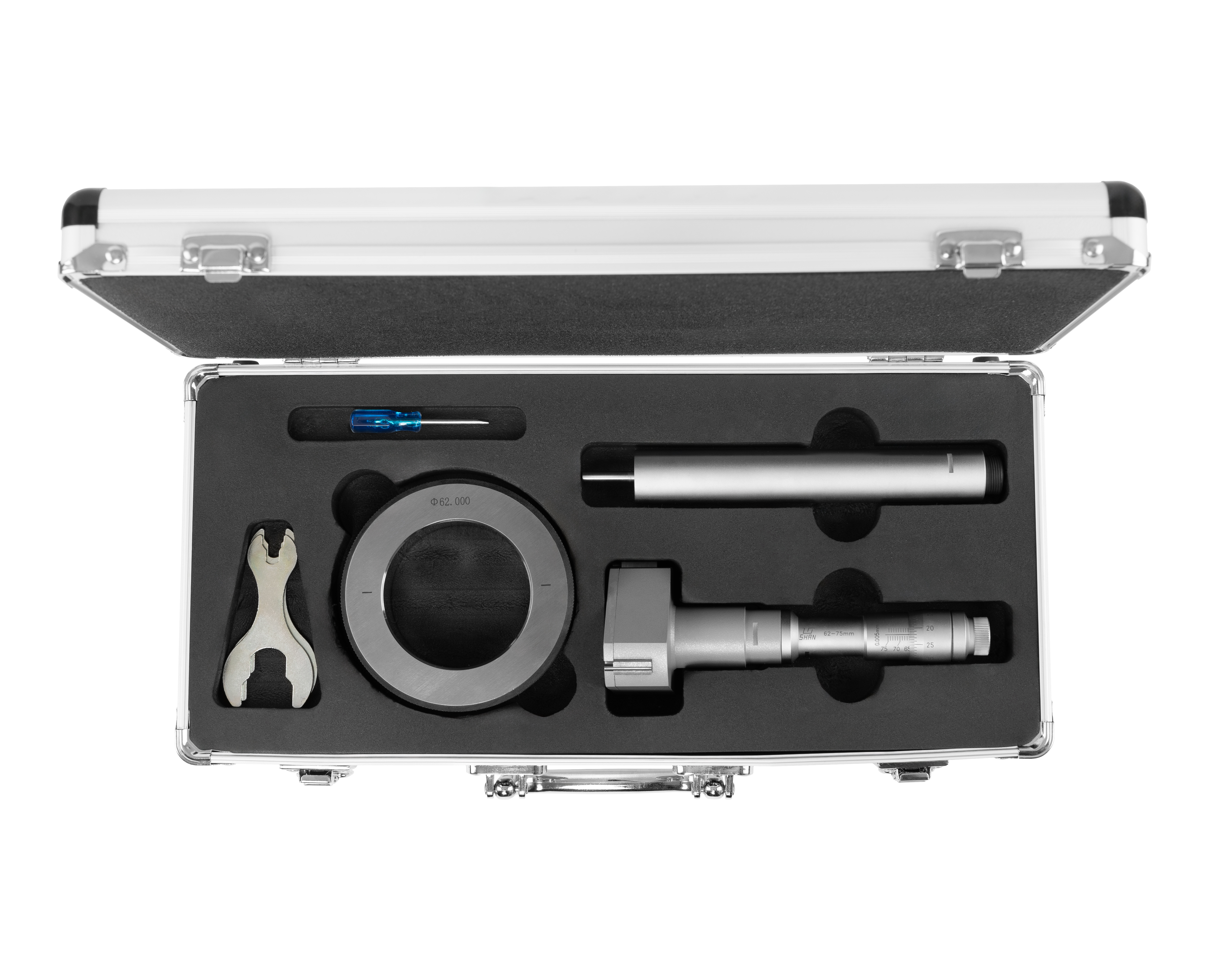 Нутромер микрометрический 3-точечный 62-75 0,005 у/к SHAN