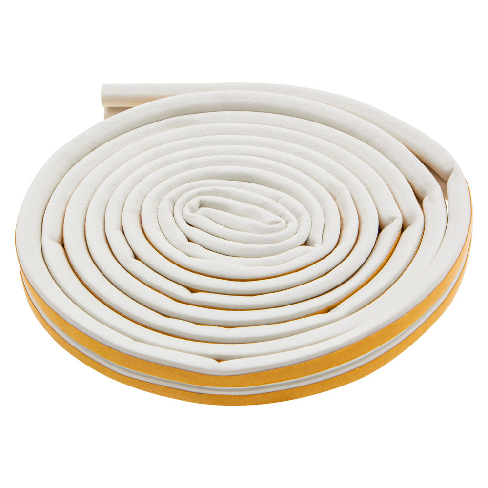 Уплотнитель резиновый, 6 м, профиль D, белый Сибртех (88915)