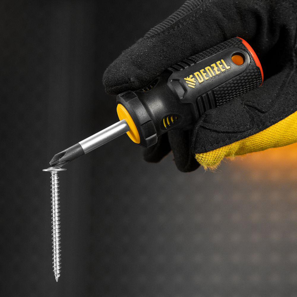 Отвертка, PH2х38 мм, S2, 3к рукоятка Denzel (121867)