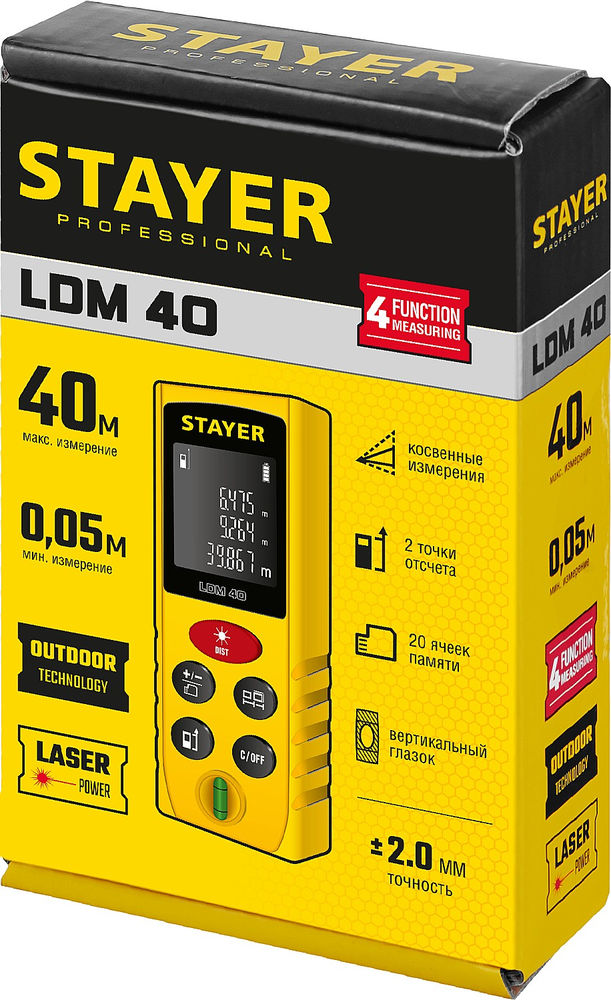 Дальномер лазерный 40 м Professional STAYER 34956